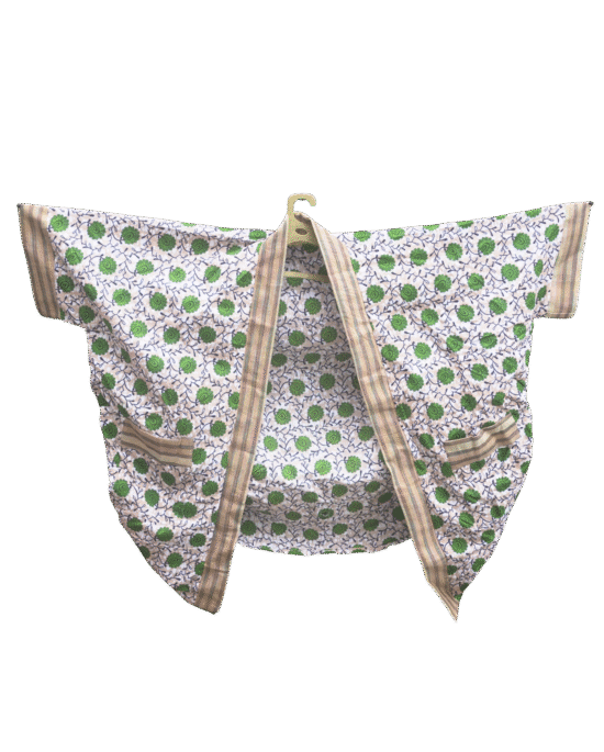Green & Cream African Kimono Set Two Piece Ankara Elegance