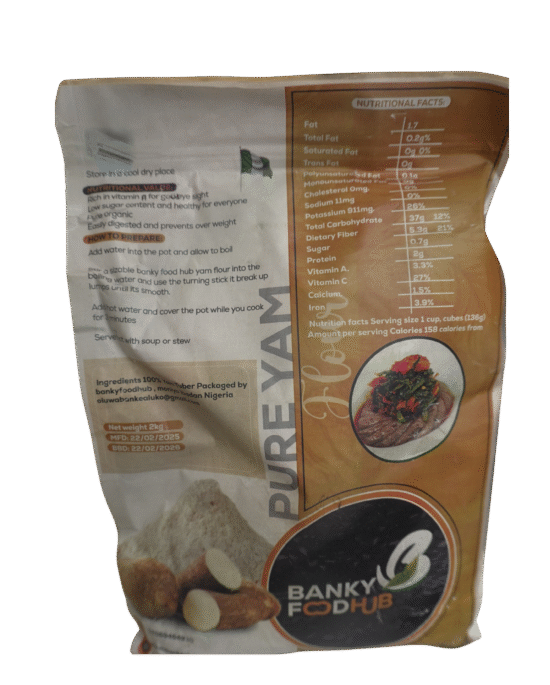 Pure Yam Flour 2kg 100% Natural Smooth Texture Authentic Taste from Nigeria
