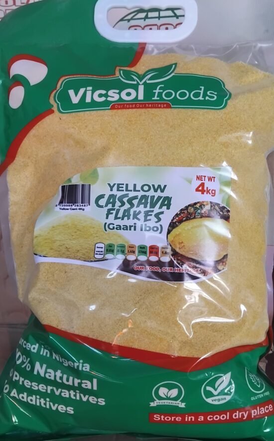 Yellow Garri – 4KG (100% Natural Cassava Flakes) From Nigeria.